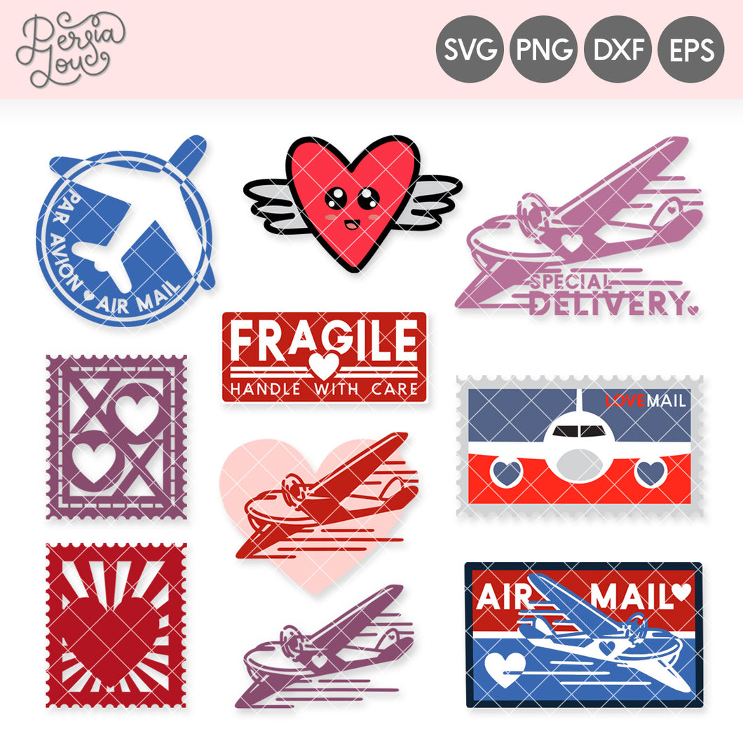 Love Notes Stickers and Stamps SVG Cut File Bundle