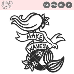 Make Waves Mermaid Cut File