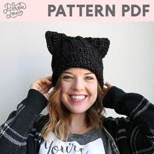 Black Cat Slouch Hat Crochet Pattern PDF