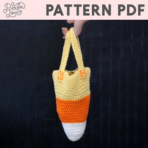 Candy Corn Treat Bag Crochet Pattern PDF