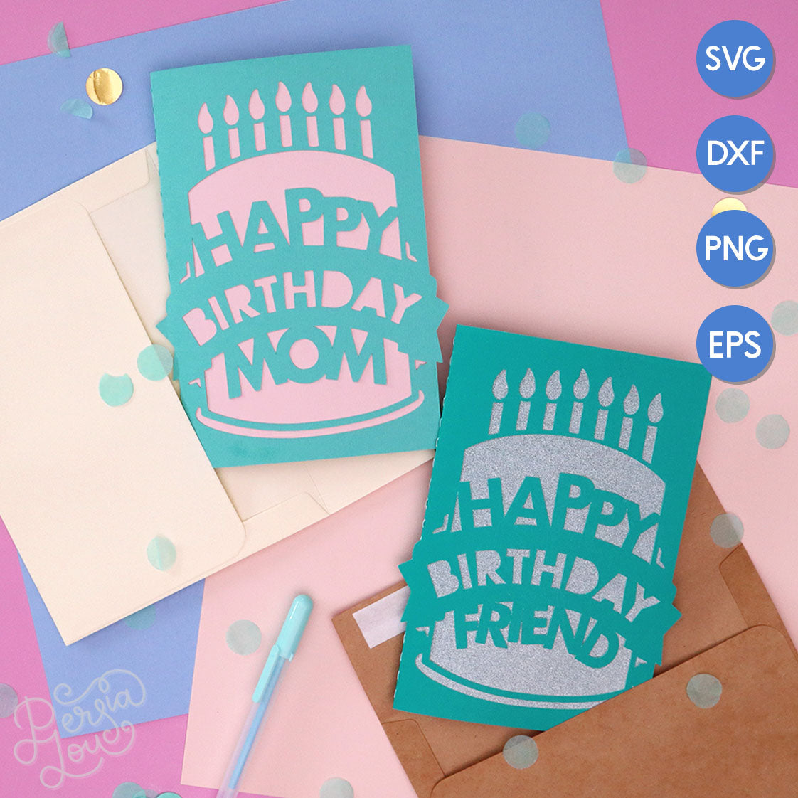 Happy Birthday Cake Embellished Birthday Greeting Card | Cards