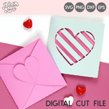 Heart Tab Square Envelope SVG Cut File