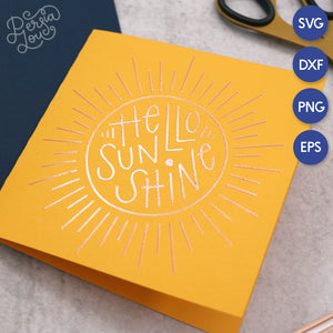 Stay Golden / Hello Sunshine Sunburst Single Line / Foil Quill Design