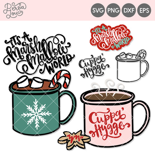 Hygge Mugs Winter SVG Cut Files