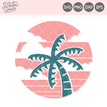 Retro Sunset Palm Tree SVG Cut File
